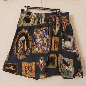 Modcloth Cotton Skirt with Pockets in Pet Portrait